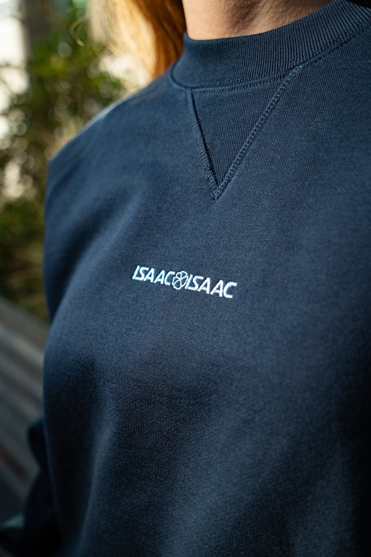Crew neck navy fleur bleu ciel