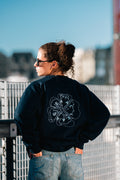 Crew neck navy fleur bleu ciel