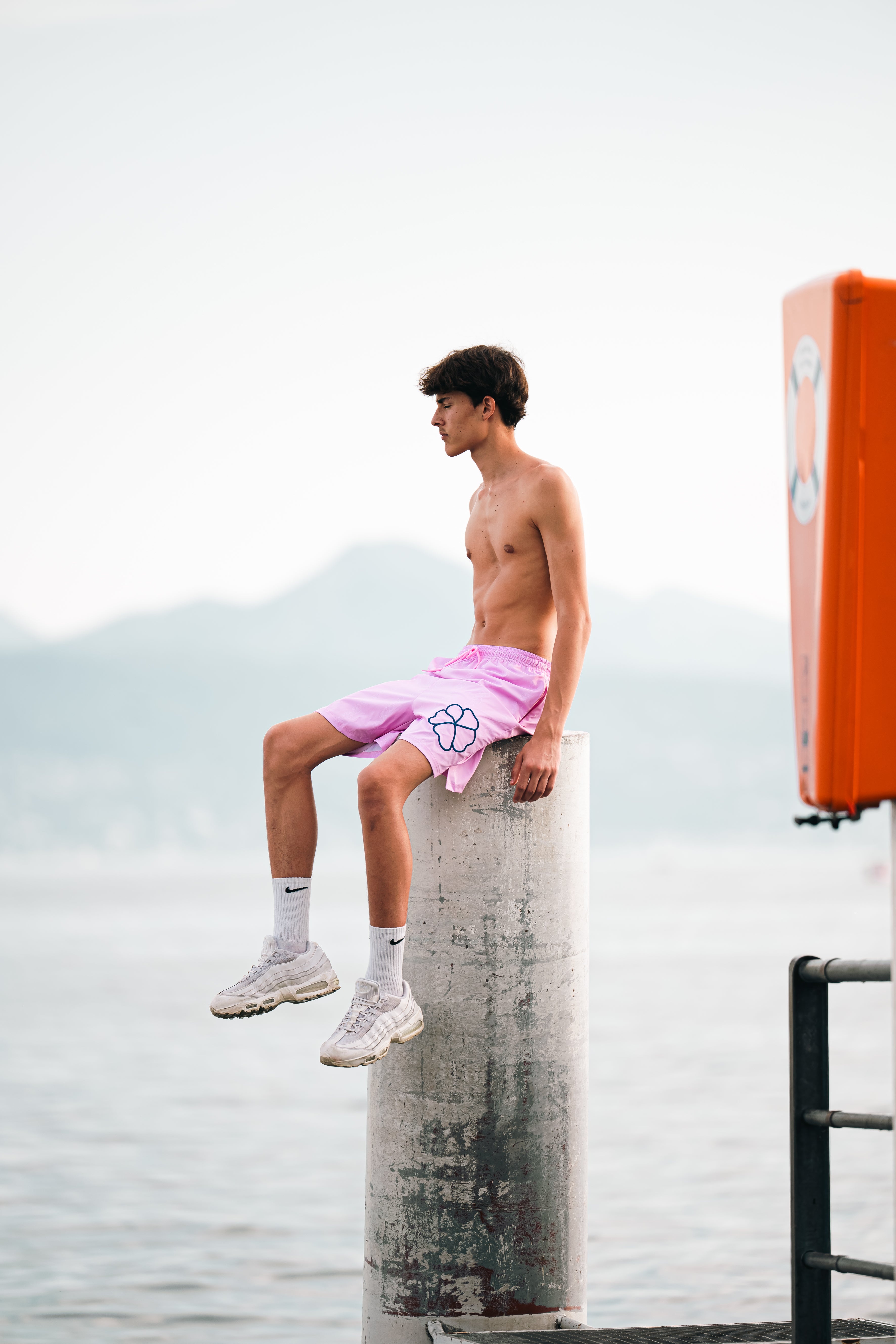 Short de bain rose