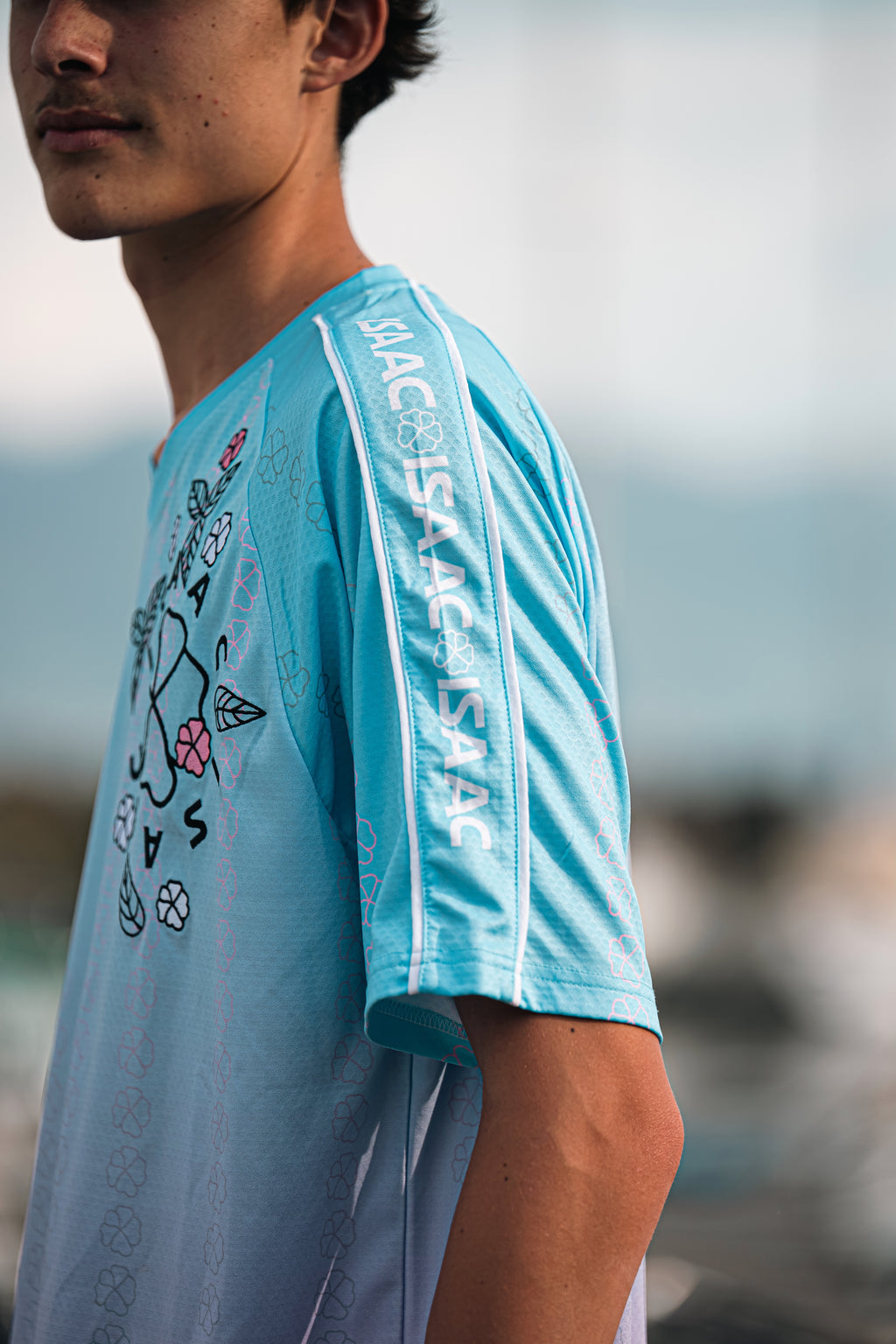 Maillot turquoise rose