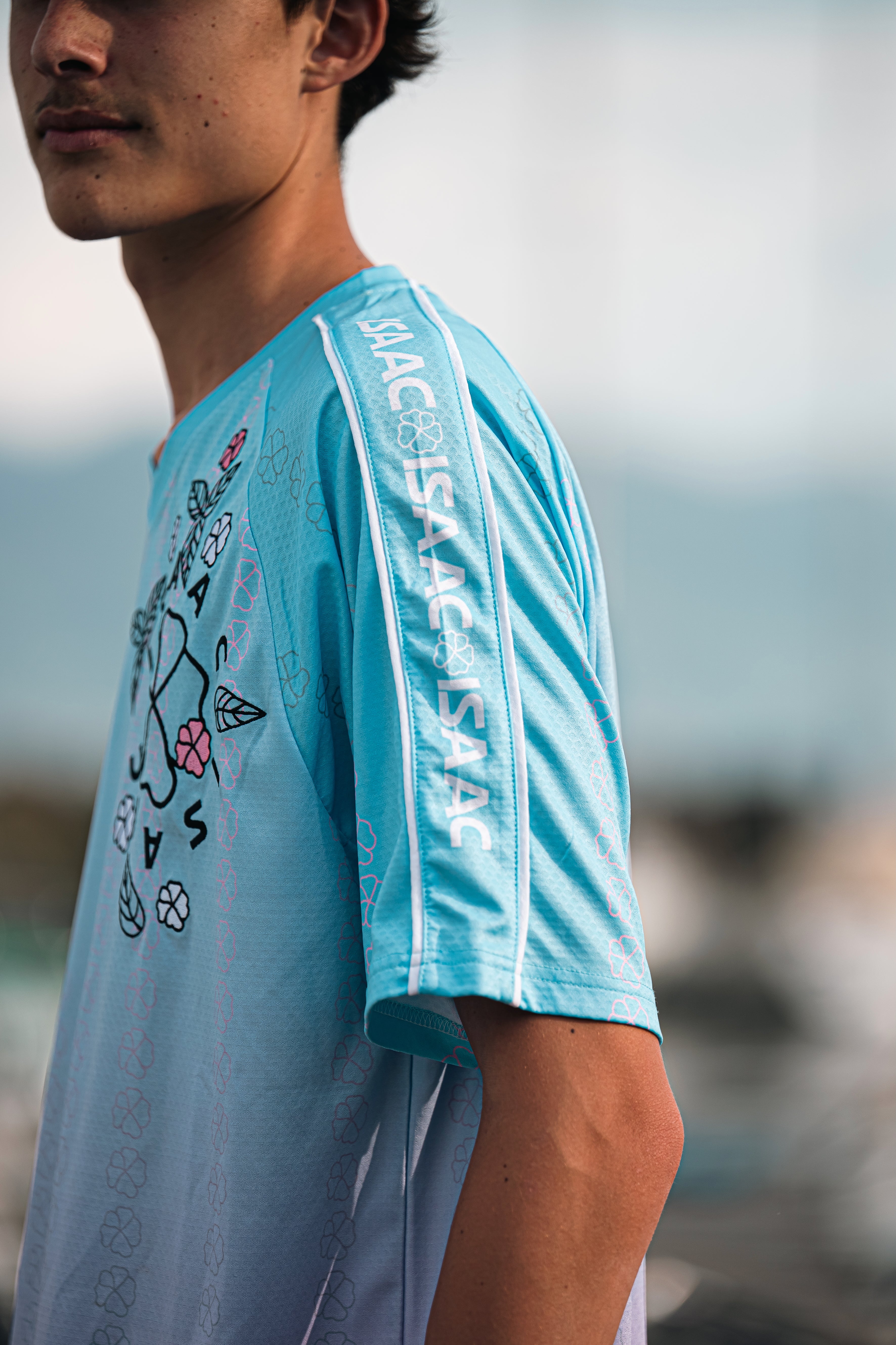 Maillot turquoise rose