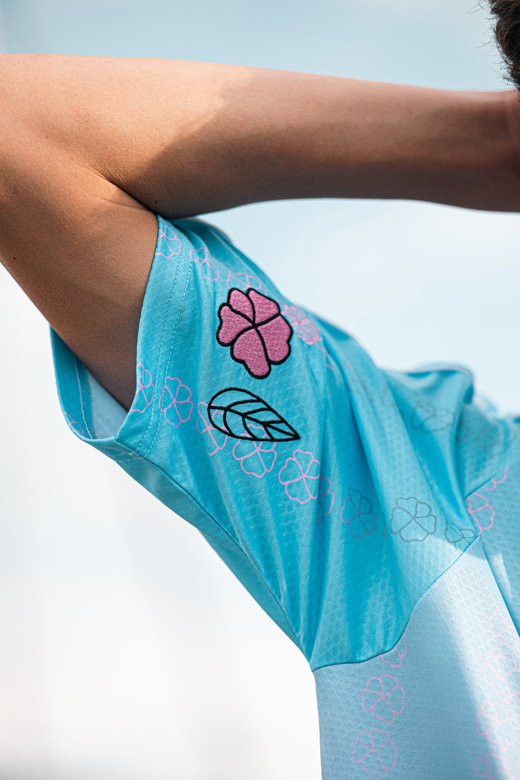Maillot turquoise rose